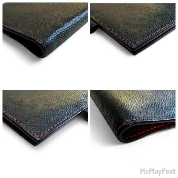 HERMES Black Leather Vision Agenda Cover with Red Stitching/Interior - Like New - Picture 11 of 16